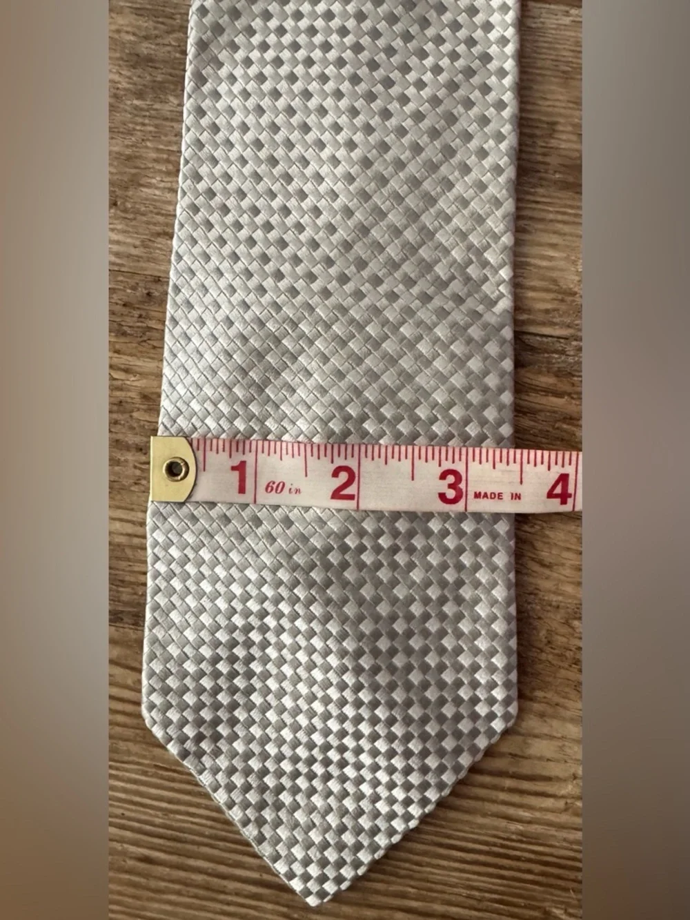 CHARVET Mens Place Vendôme Gray Geometric Silk Tie